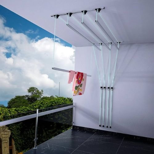 Ceiling-mounted balcony cloth hanger